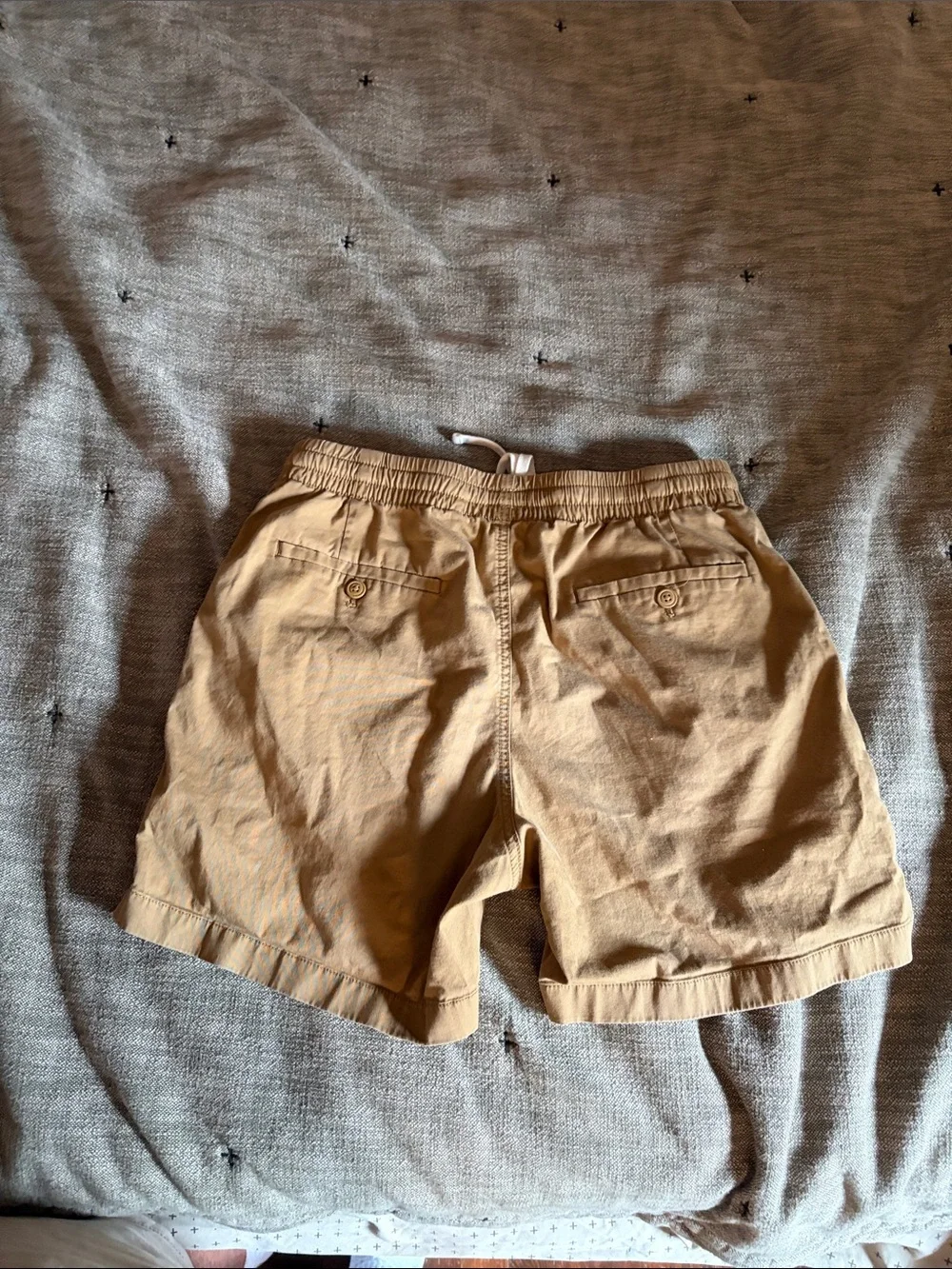 Men's J. Crew Drawstring Shorts in Tan